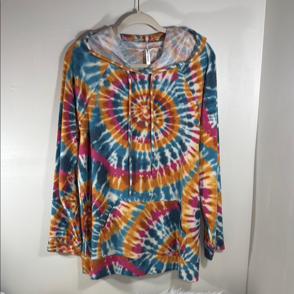 Now and Forever Soft Fleece Colorful Tie-Dye Women's Hoodie